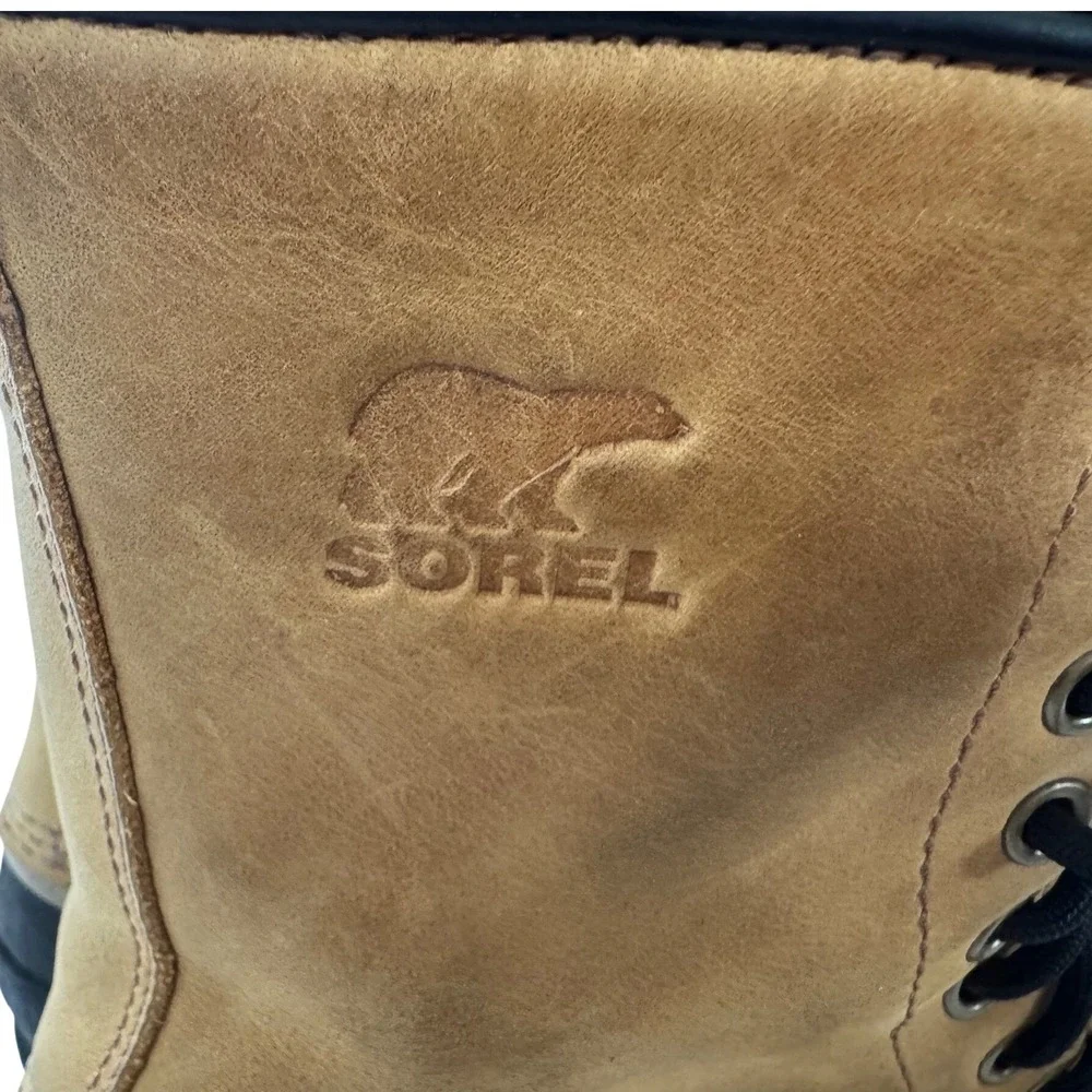 Sorel Emelie 1964 Winter Waterproof boots Womens 6.5 Tan Black Utility‎ Gorpcore